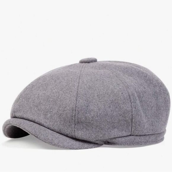 Other - Classic Grey Wool Newsboy Cap